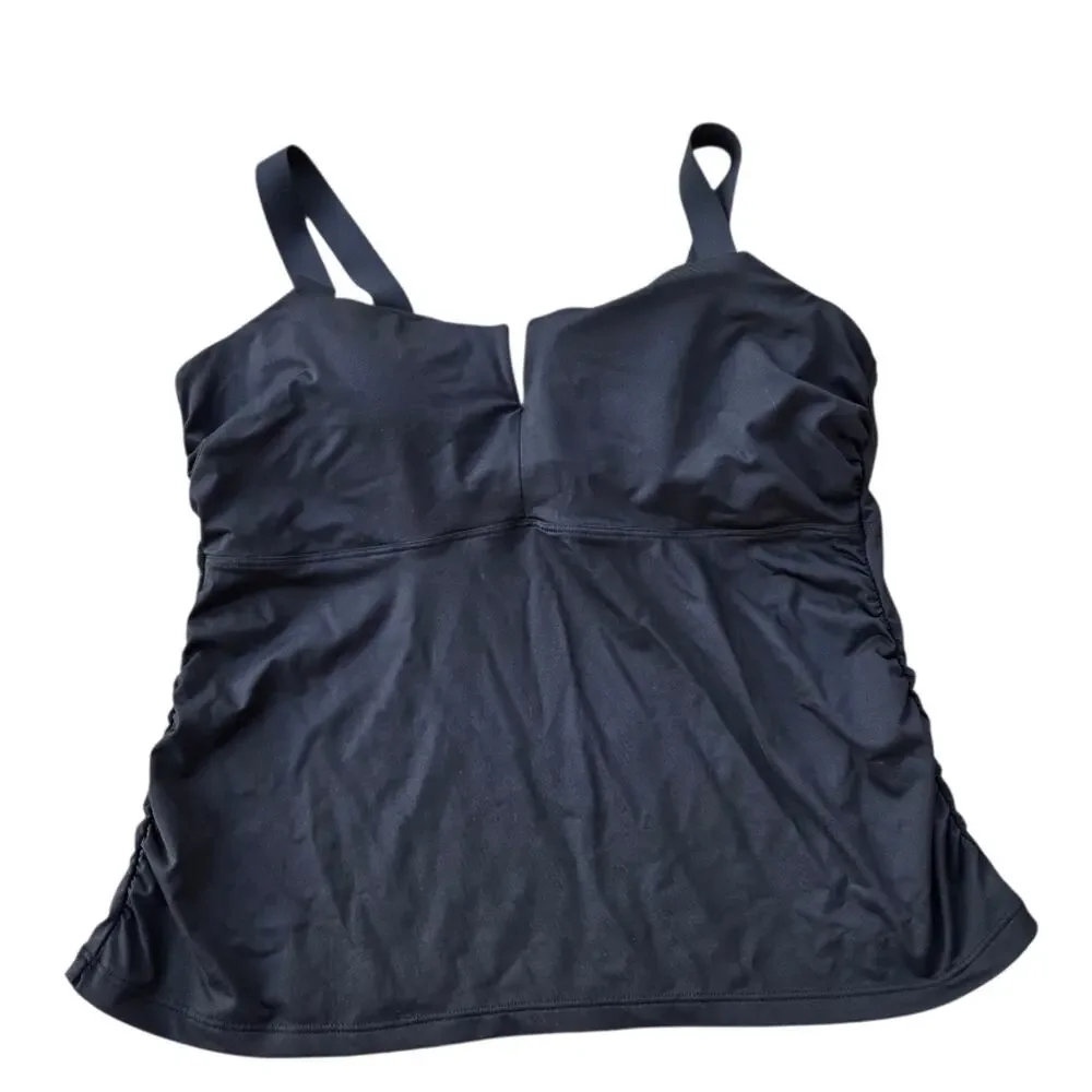 ATHLETA TANKINI Size 40B/C Black SQUARE NECK V BRA‎ CUP